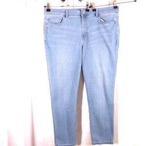 J Jill Womens 16 37x28 Blue Authentic Fit Cropped‎ Slim Straight Jeans